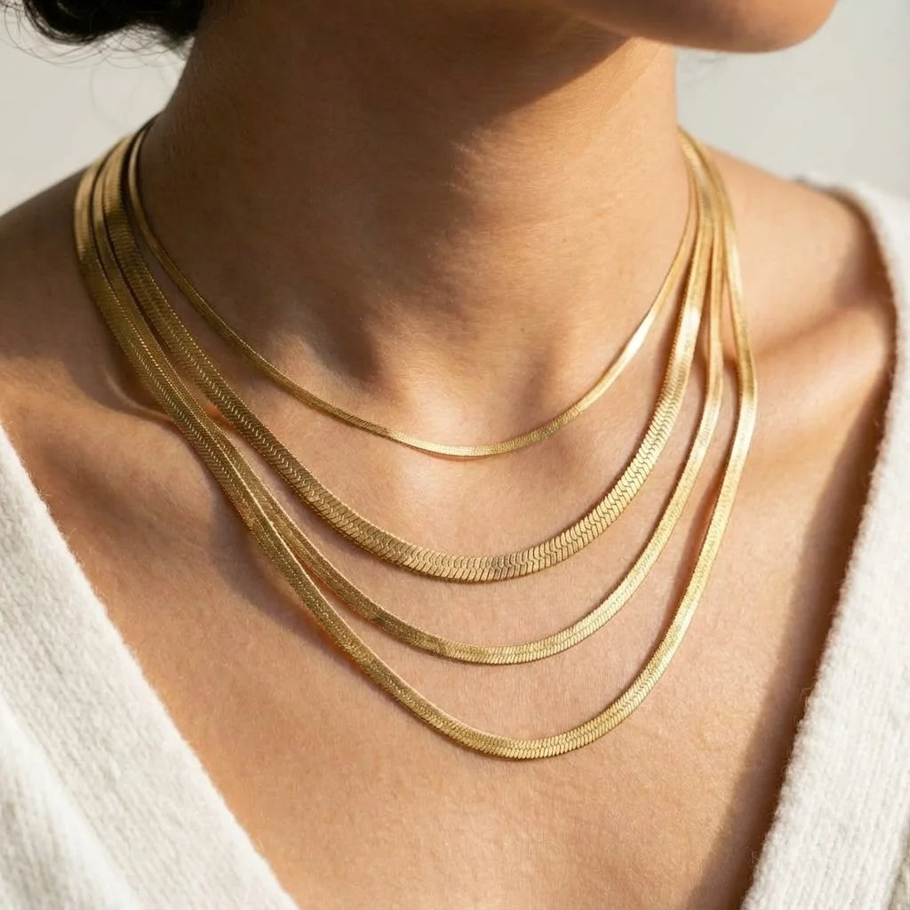 Minimalist Snake Chain Necklace – Stainless Steel Choker