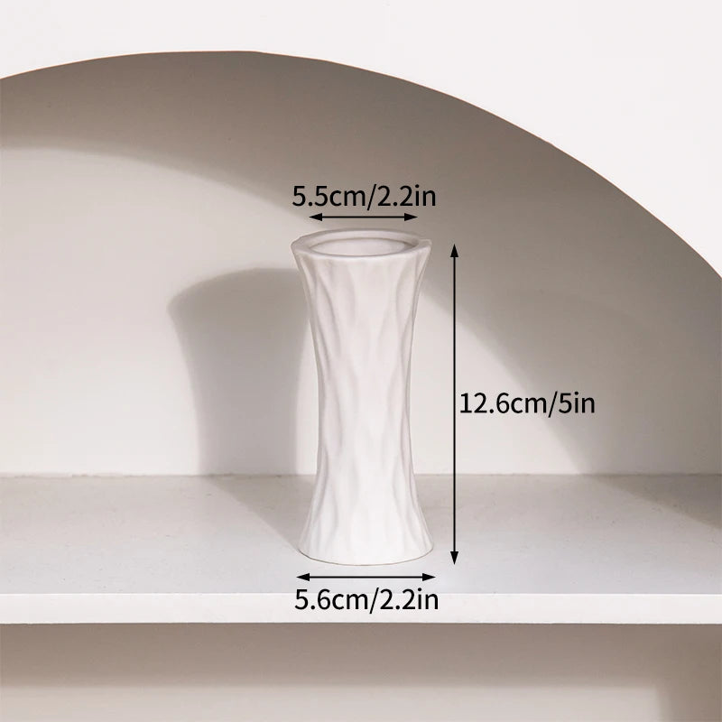 Nordic White Ceramic Vase – Modern Minimalist Decorative Vase for Home Décor