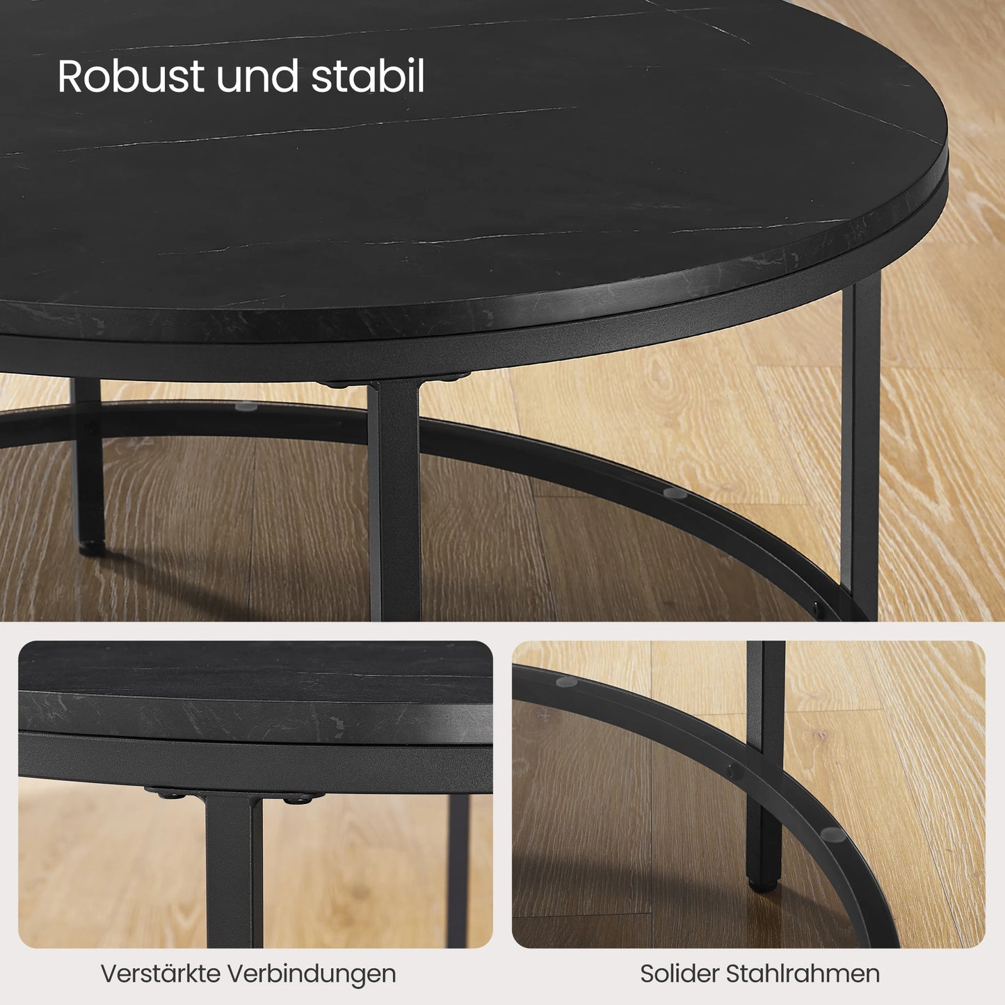 VASAGLE coffee table living room table sofa table for living room with glass top