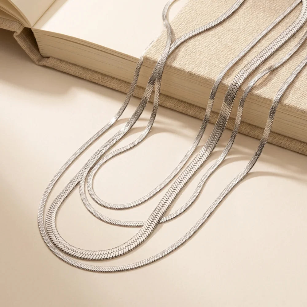 Minimalist Snake Chain Necklace – Stainless Steel Choker