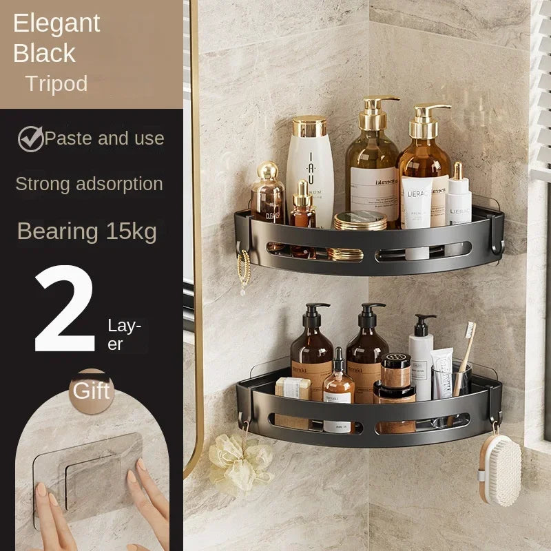 Adhesive Bathroom Shower Caddy Shelf – No Drill Organizer