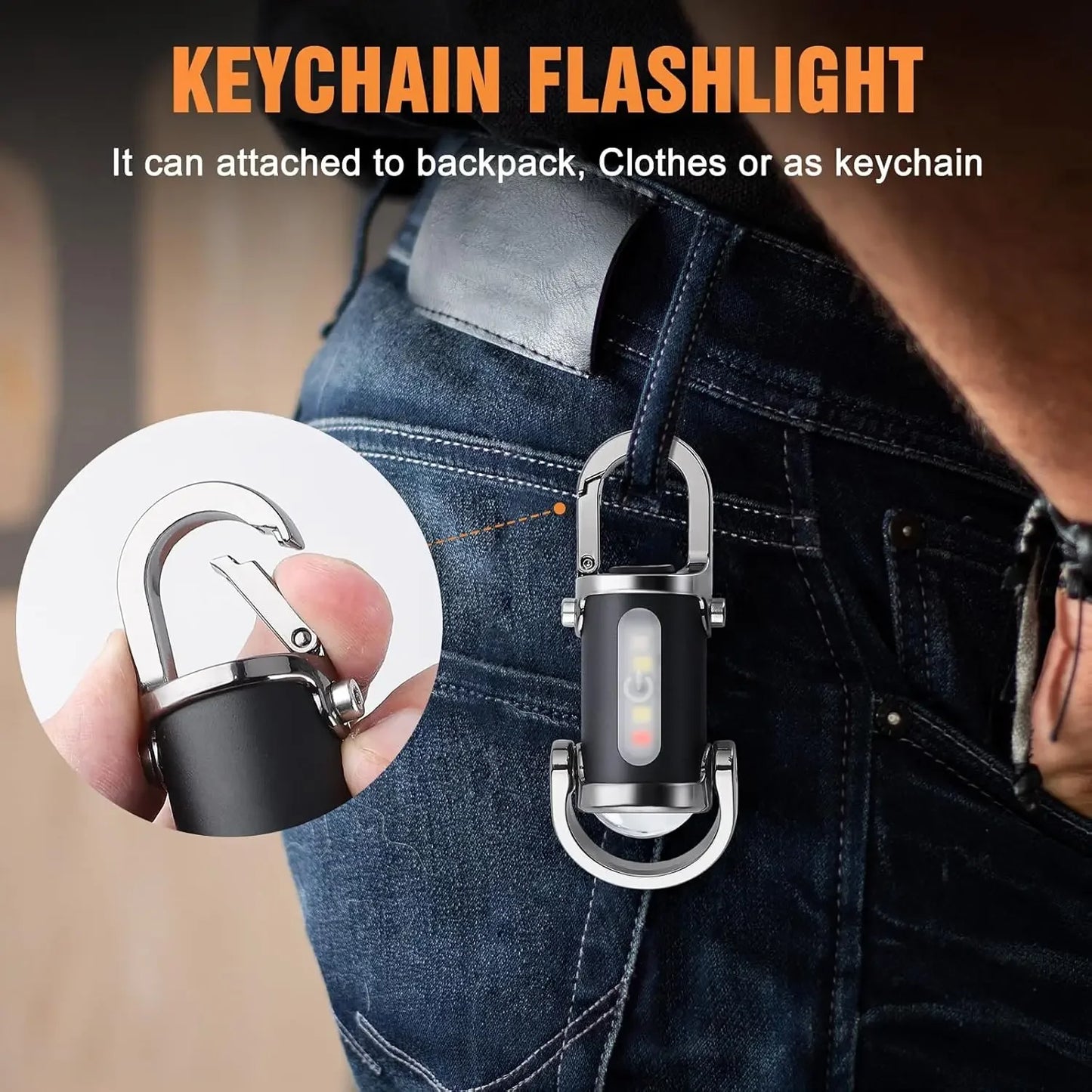 Mini Keychain Rechargeable COB Flashlight