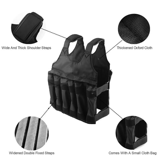 Exercise Training Fitness 50KG Maximum Loading Adjustable Workout Weight Weighted Vest Adjustable Weighted Vest Weighted Vest