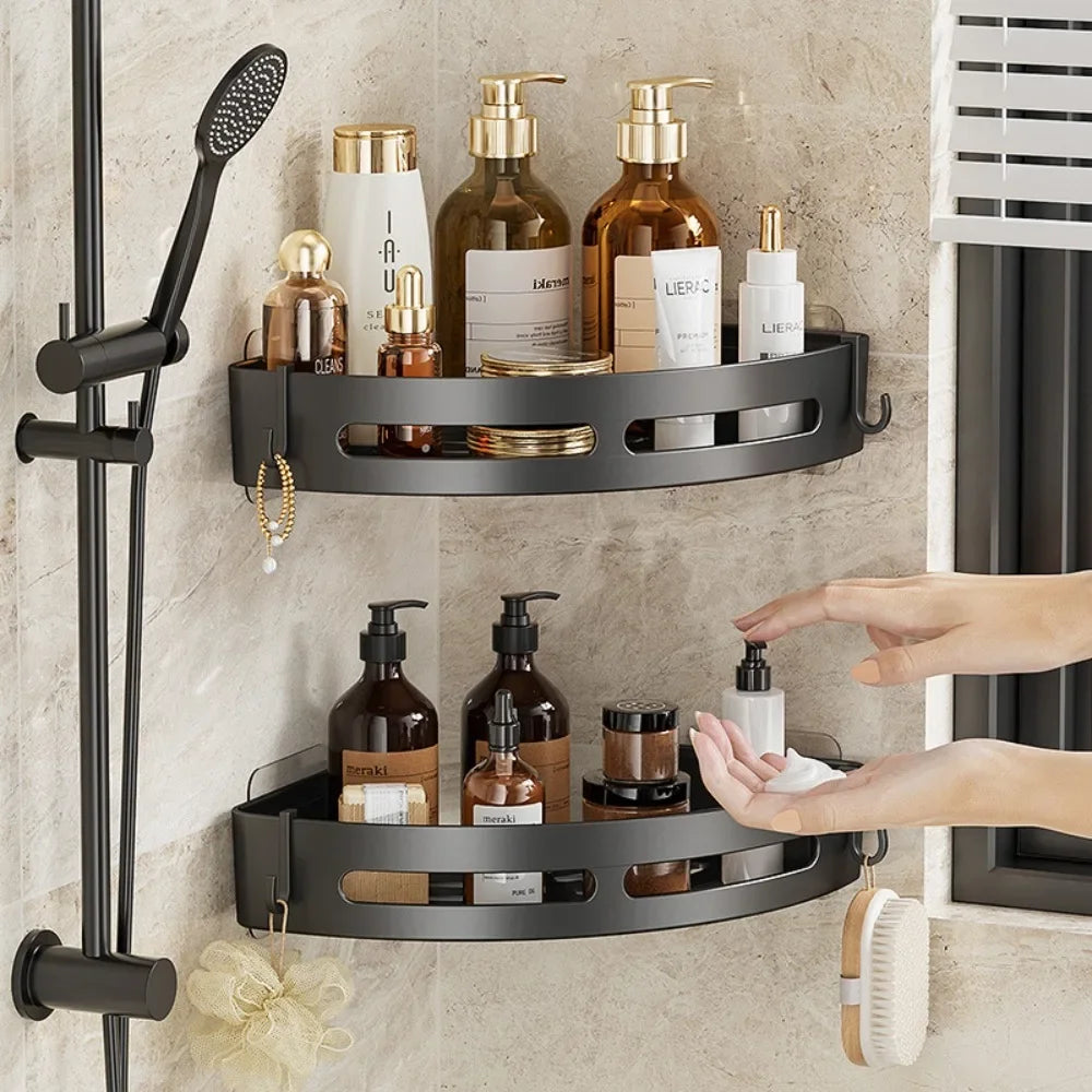 Adhesive Bathroom Shower Caddy Shelf – No Drill Organizer