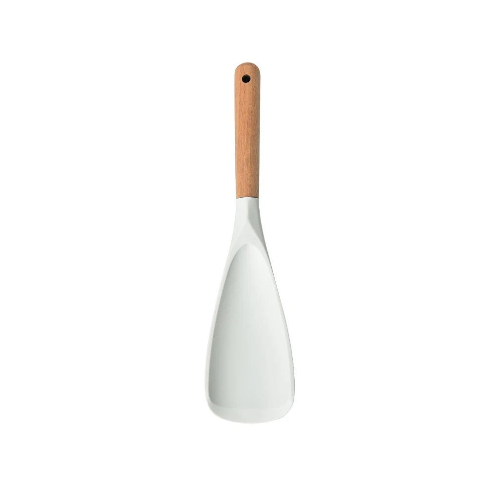 Premium Silicone Kitchen Turner & Spoon with Wooden Handle